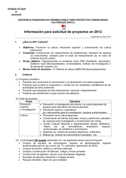 Instrucción APCC 12 - Embajada del Japón en Guatemala