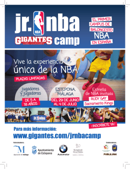 folleto del JR NBA Camp