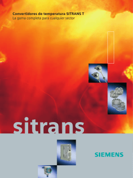 Convertidores de temperatura SITRANS T La gama completa para
