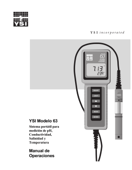 YSI Model 63 Conductivity/pH Operations Manual