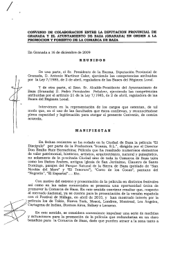 convenio firmado en diciembre de 2009 con la Diputación Provincial