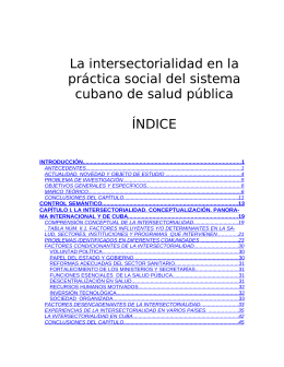 La intersectorialidad en la práctica social del sistema cubano de