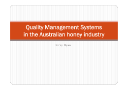Quality Management Systems in the Australian honey