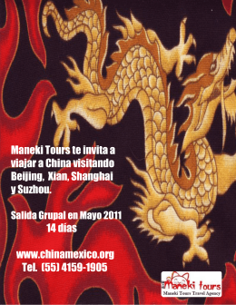 Maneki Tours te invita a viajar a China visitando Beijing
