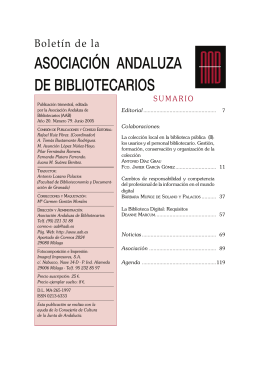 Boletín 79 - Asociación Andaluza de Bibliotecarios