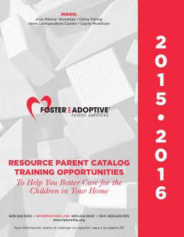 resource parent catalog training - Foster and Adoptive Family Services
