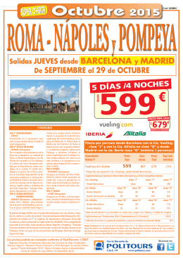 ROMA - Nápoles y Pompeya Salida Jueves de Octubre s.o.