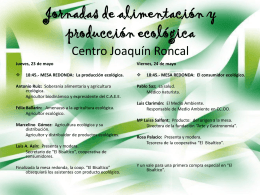 Programa de la Jornada - Centro Joaquín Roncal