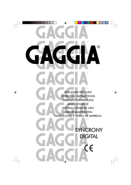 Gaggia Syncrony Digital Instructions for use user guide catalog