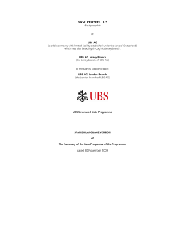 BASE PROSPECTUS - UBS