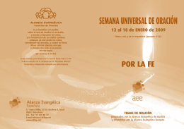 SEMANA UNIVERSAL DE ORACIÓN - Alianza Evangélica Española