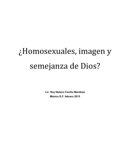 ¿Homosexuales, imagen y semejanza de Dios?
