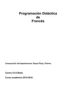 Programación Didáctica de Francés