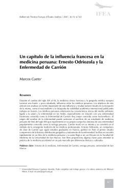 Un capítulo de la influencia francesa en la medicina peruana