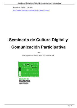 Seminario de Cultura Digital y Comunicación