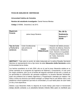 Ficha Sentencia T 263-06 - Universidad Católica de Colombia