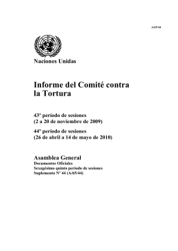 Informe del Comité contra la Tortura