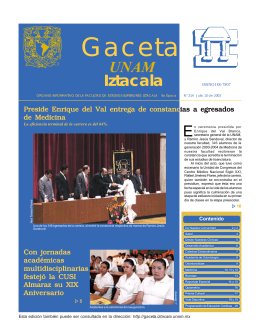 Gaceta - Facultad de Estudios Superiores Iztacala