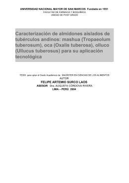 Caracterización de almidones aislados de tubérculos andinos