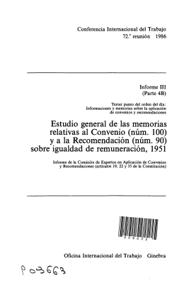 Estudio general de las memorias relativas al Convenio (núm. 100