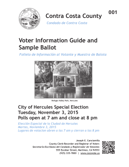 Contra Costa County Voter Information Guide and Sample Ballot