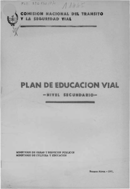 Plan de Educación vial : Nivel Secundario