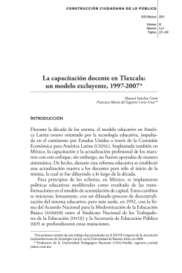 La capacitación docente en Tlaxcala: un modelo excluyente