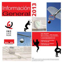 Información General 2013 - Instituto Municipal del Deporte de