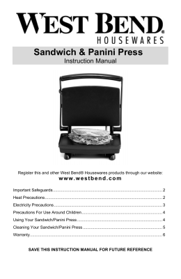 Sandwich & Panini Press - West Bend®