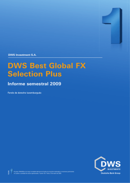 DWS Best Global FX Selection Plus Informe semestral