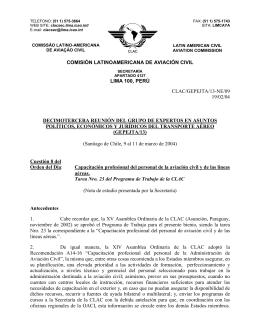 comisión latinoamericana de aviación civil lima 100, perú clac