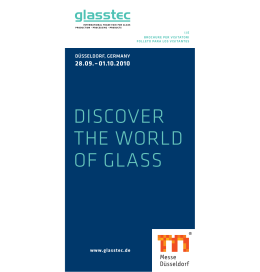 DISCOVER THE WORLD OF GLASS