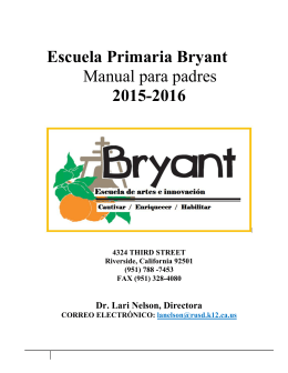 Escuela Primaria Bryant Manual para padres 2015-2016