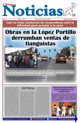 Obras en la López Portillo derrumban ventas de tianguistas