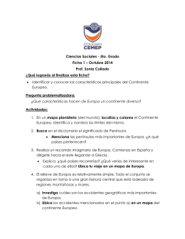 Ciencias Sociales - 5to. Grado Ficha 1 – Octubre 2014 Prof. Sonia