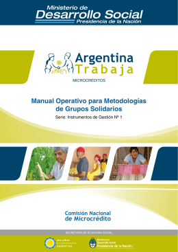 Manual Operativo para Metodologías de Grupos Solidarios