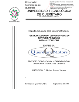 queretaro motors, s,a - Universidad Tecnológica de Querétaro