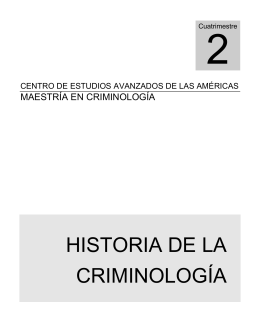HISTORIA DE LA CRIMINOLOGÍA