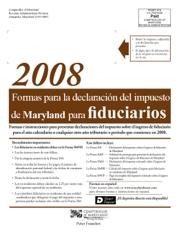 Fiduciario - Maryland Tax Forms and Instructions
