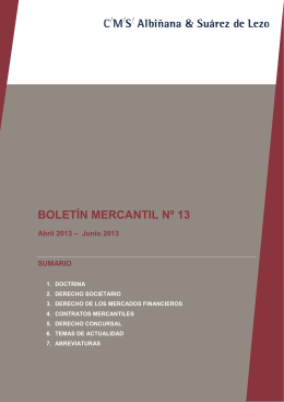 Boletín Mercantil nº 13 | Abril