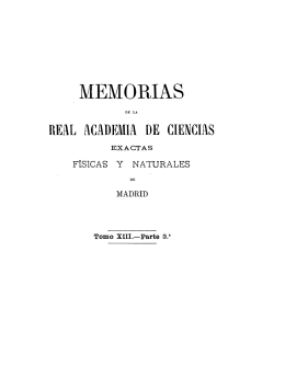 MEMORIAS - Real Academia de Ciencias Exactas, Físicas y Naturales