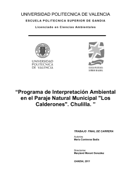 “Programa de Interpretación Ambiental en el Paraje Natural