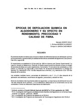 EPOCAS DE DEFOLlACION QUIMICA EN