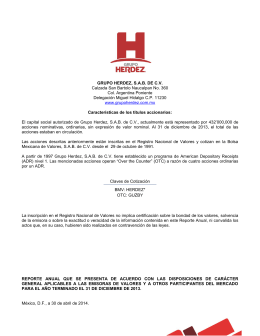 2014-04-30 Grupo Herdez Reporte Anual BMV 2013