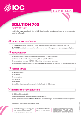 FT SOLUTION 700 (ES) - Institut Oenologique de Champagne