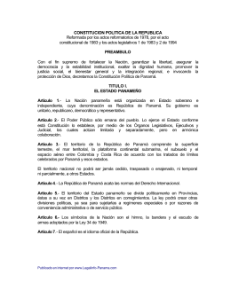 Constitución Política de la República de Panamá