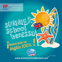 www.summerschoolbenissa.com Reservas