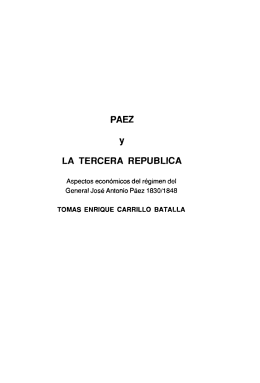 Páez y la tercera república. Aspectos económicos del