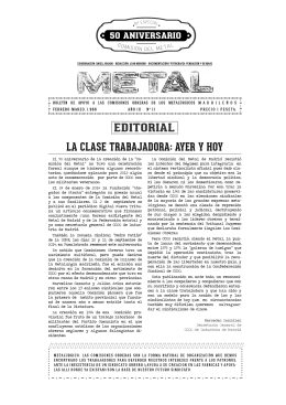 Número especial / 50 Aniversario / Comisión del Metal de Madrid