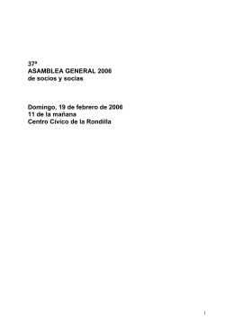 Memoria Asamblea 2006 - Asociación Vecinal Rondilla